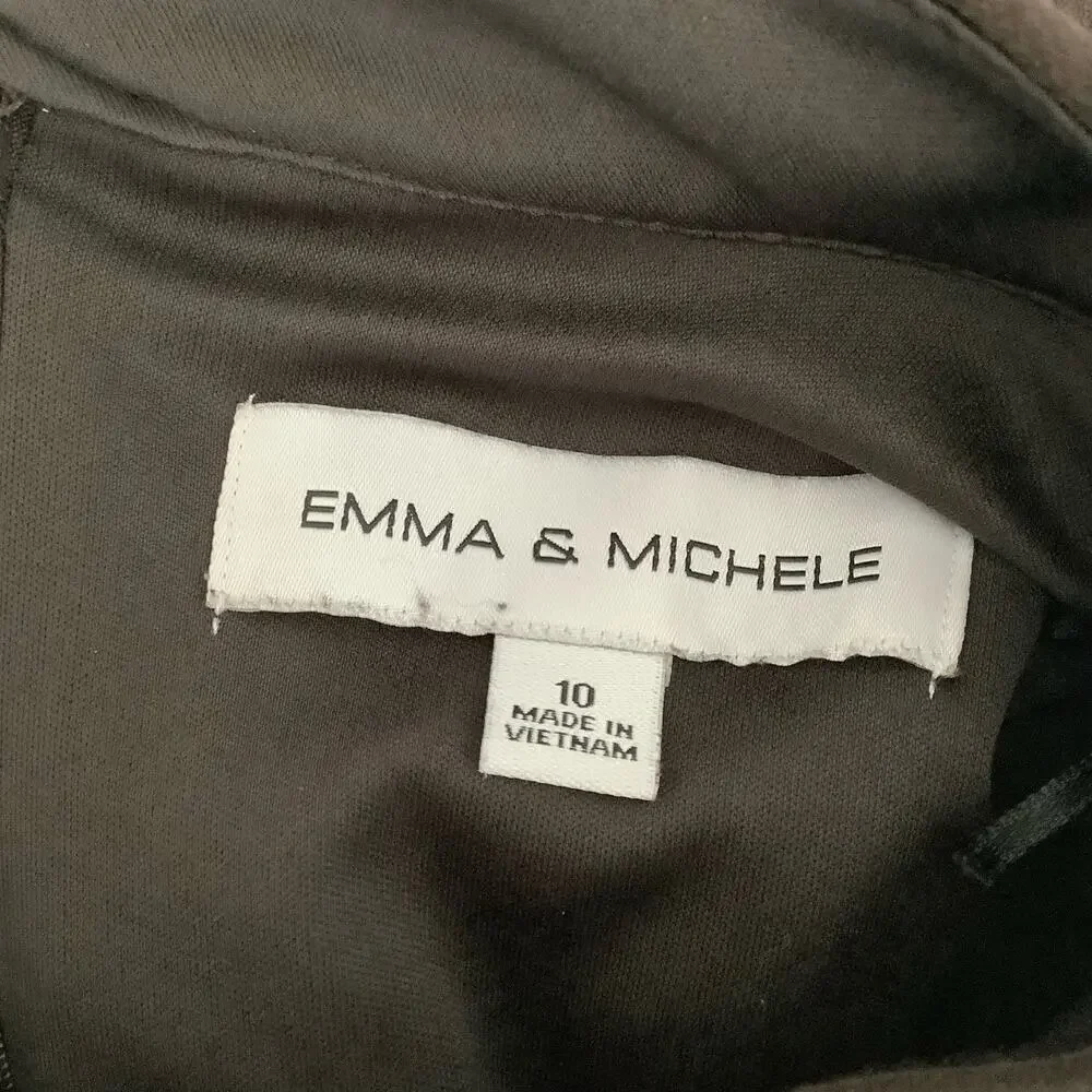 Emma & Michele Brown Faux Suede Sleeveless Dress Mock Neck Button Detail 10 - Picture 6 of 7